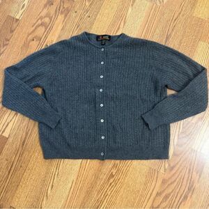 Vintage Erdos 100% Cashmere Charcoal Gray Cardigan Sweater